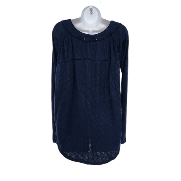 Free People We The Free Must Have Henley OVERSIZED XS Thermal Top Long Sleeve. - Picture 4 of 10